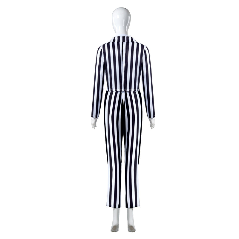 Beetlejuice Women Striped Suit Cosplay Costume Formal Attire