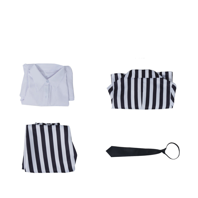 Beetlejuice Women Striped Suit Cosplay Costume Formal Attire