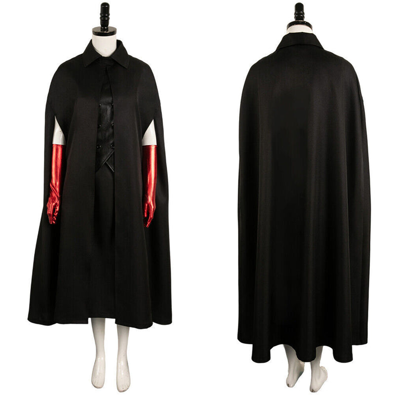 Beetlejuice Costume Delia Deetz Cloak Cosplay Clothing Female Black Cape Dress