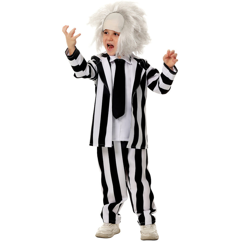 Beetlejuice Michael Keaton Kid Cosplay Costume Suit Wig Performance Clothing