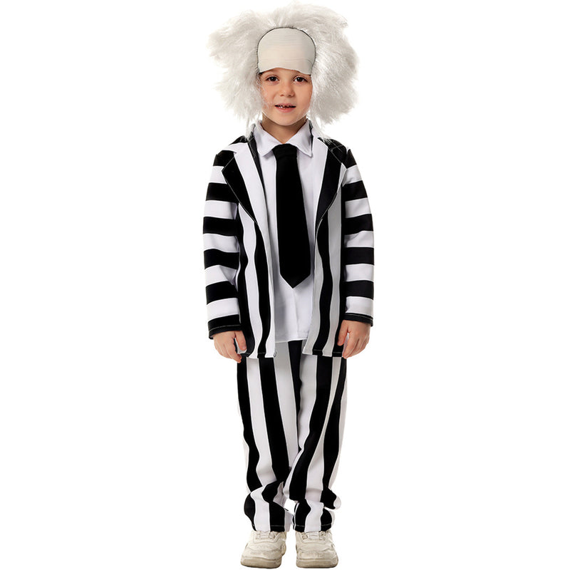 Beetlejuice Michael Keaton Kid Cosplay Costume Suit Wig Performance Clothing