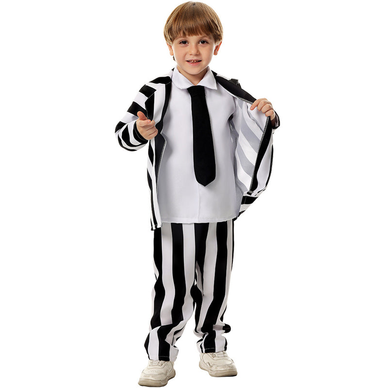 Beetlejuice Michael Keaton Kid Cosplay Costume Suit Wig Performance Clothing