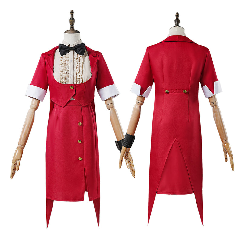 Beetlejuice Wedding Suit Female Cosplay Costume Red Dress Set