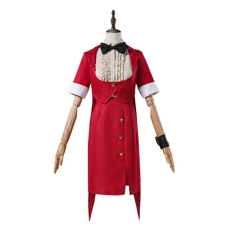 Beetlejuice Wedding Suit Female Cosplay Costume Red Dress Set