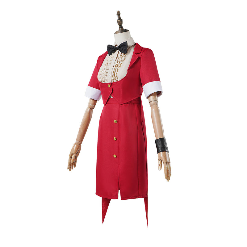 Beetlejuice Wedding Suit Female Cosplay Costume Red Dress Set