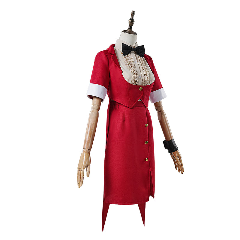 Beetlejuice Wedding Suit Female Cosplay Costume Red Dress Set