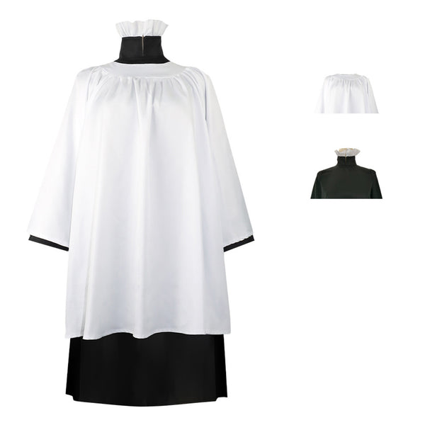 Beetlejuice White Pastor Cosplay Costume Church Worship Robe Church Choir Clothing