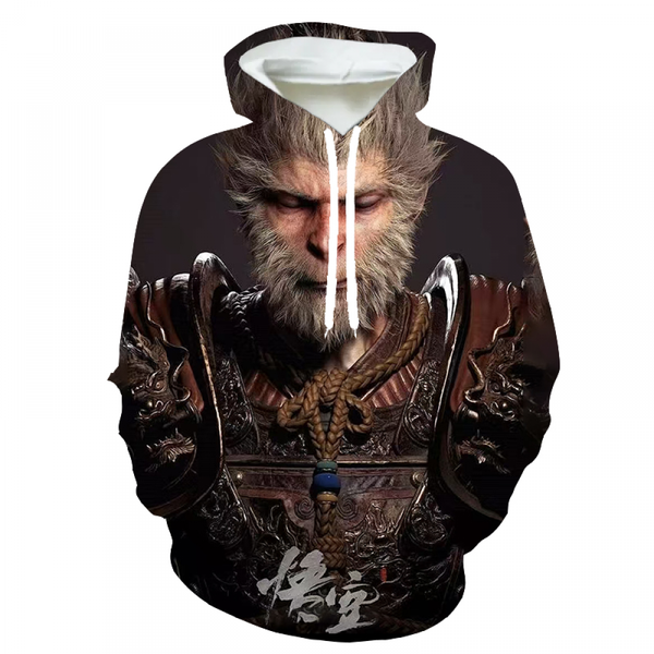 Black Myth Wukong 3D Printed Hoodie Chinese Mythology Monkey King Graphic Pullover