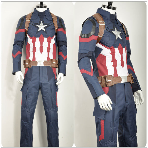 Captain America 2: Winter Soldier Avengers Steve Rogers Cosplay Costume Red Jacket Uniform