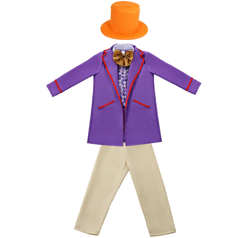 Charlie and the Chocolate Factory Willy Wonka Kid Cosplay Costume