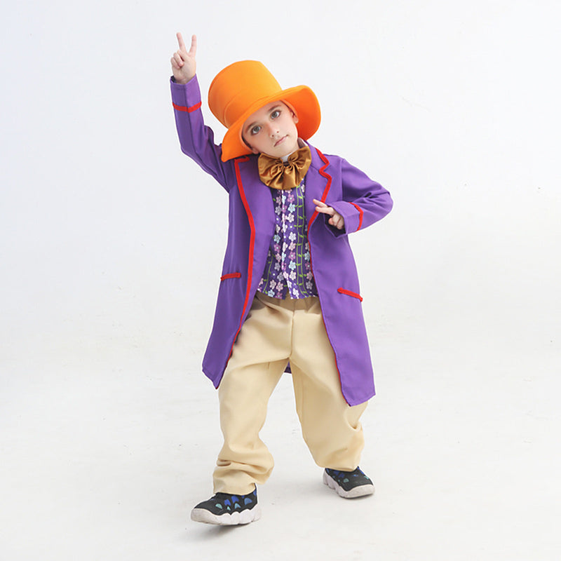 Charlie and the Chocolate Factory Willy Wonka Kid Cosplay Costume