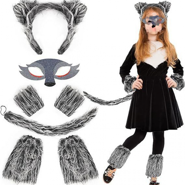 Children Cute Wolf Mask Cosplay Costume Campus Stage Performance Clothing