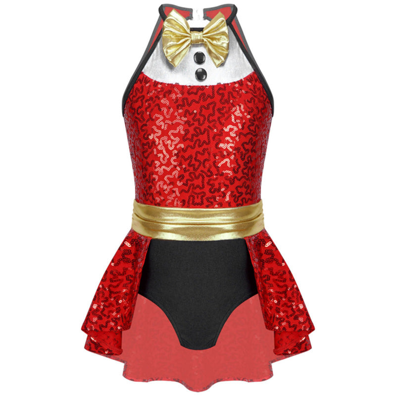 Christmas Cheerleading Cosplay Costumes Women Green Red Dress