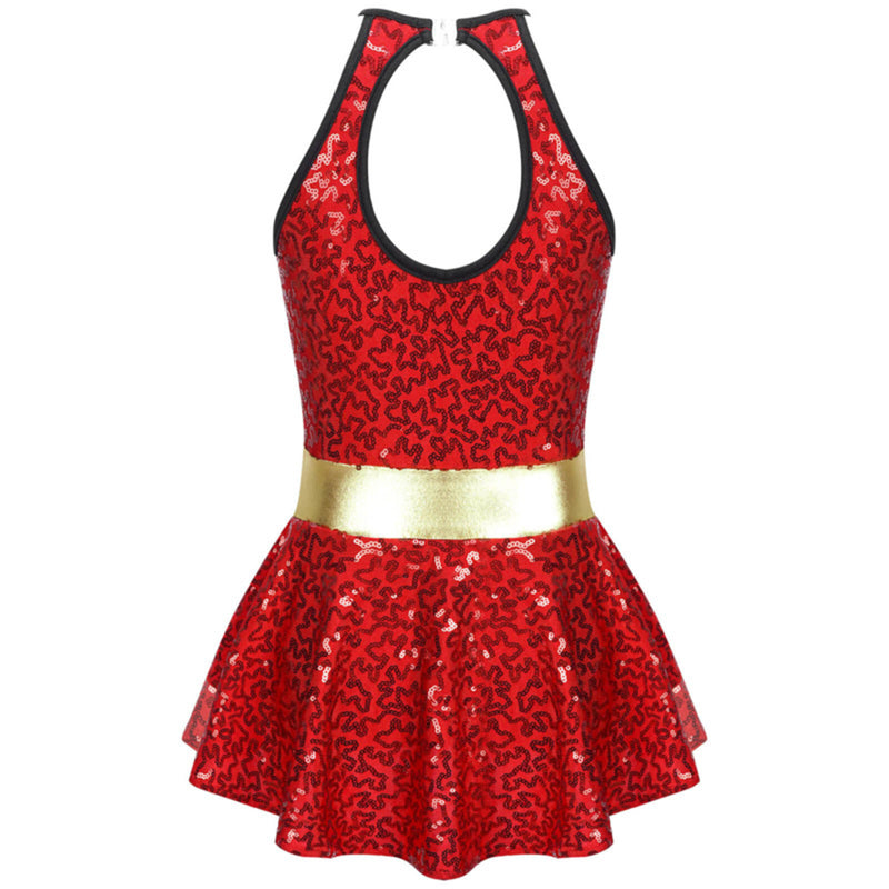 Christmas Cheerleading Cosplay Costumes Women Green Red Dress