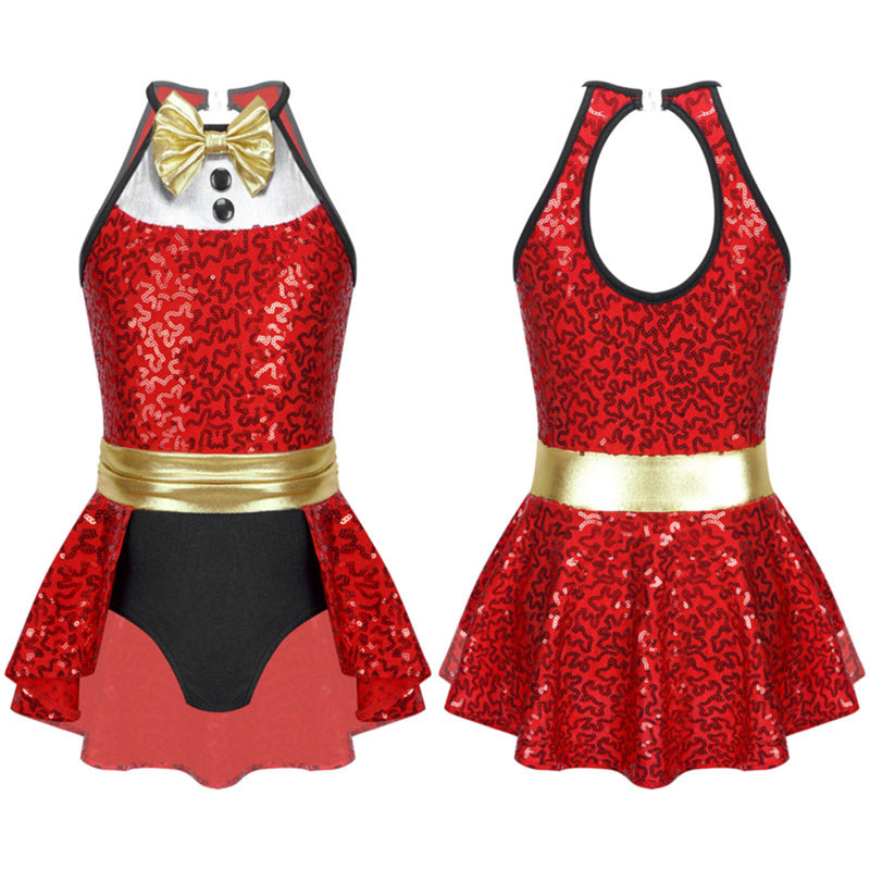 Christmas Cheerleading Cosplay Costumes Women Green Red Dress