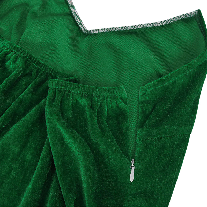 Christmas Party Halter Neck Tight Green Dress Women Cosplay Costume