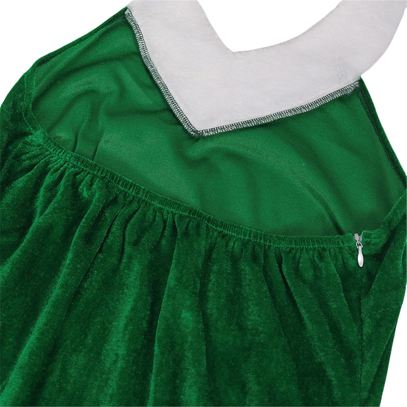 Christmas Party Halter Neck Tight Green Dress Women Cosplay Costume