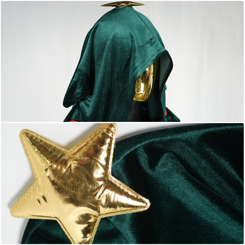 Christmas Tree Cosplay Hooded Dress Cloak Performance Costume