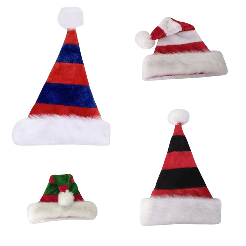 Christmas  Winter Striped Short Plush Hat Decoration Supplies Xmas Gift