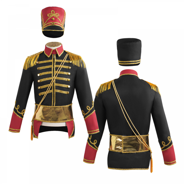 Circus Ringmaster Lion Tamer Cosplay Costume Black Uniform Set