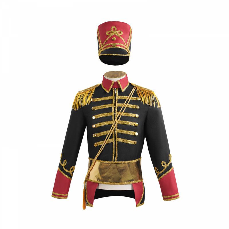 Circus Ringmaster Lion Tamer Cosplay Costume Black Uniform Set