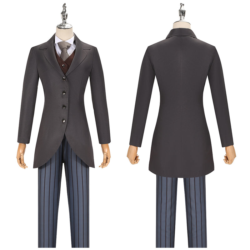 Corpse Bride Victor Van Dort Cosplay Costume Grey Suit Jacket Striped Trousers Halloween Full Uniform