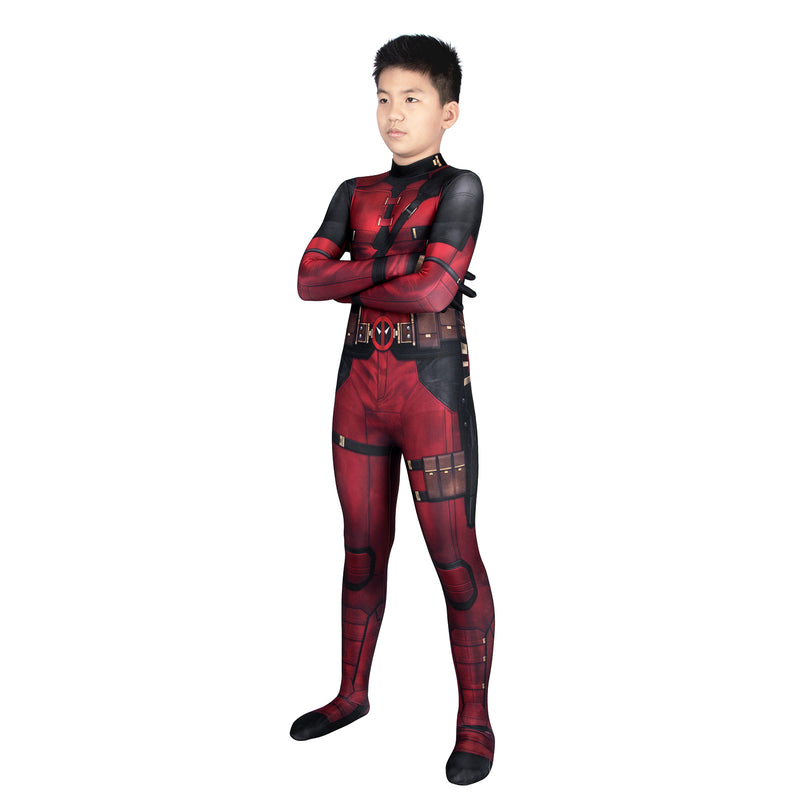 Deadpool3 Wade Winston Wilson Kid Cosplay Costume Children Jumpsuit Performance Clothing