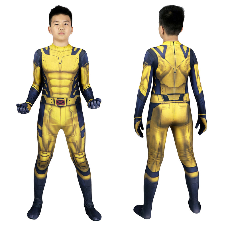 Deadpool3 Wolverine Kid Cosplay Costume Marvel Superheroes Children Jumpsuit Set