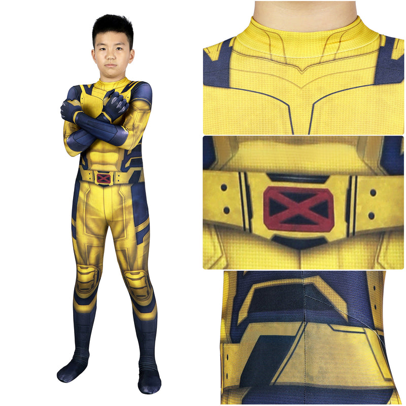 Deadpool3 Wolverine Kid Cosplay Costume Marvel Superheroes Children Jumpsuit Set