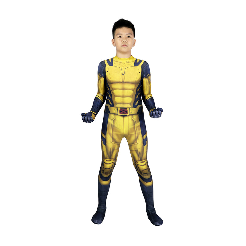 Deadpool3 Wolverine Kid Cosplay Costume Marvel Superheroes Children Jumpsuit Set