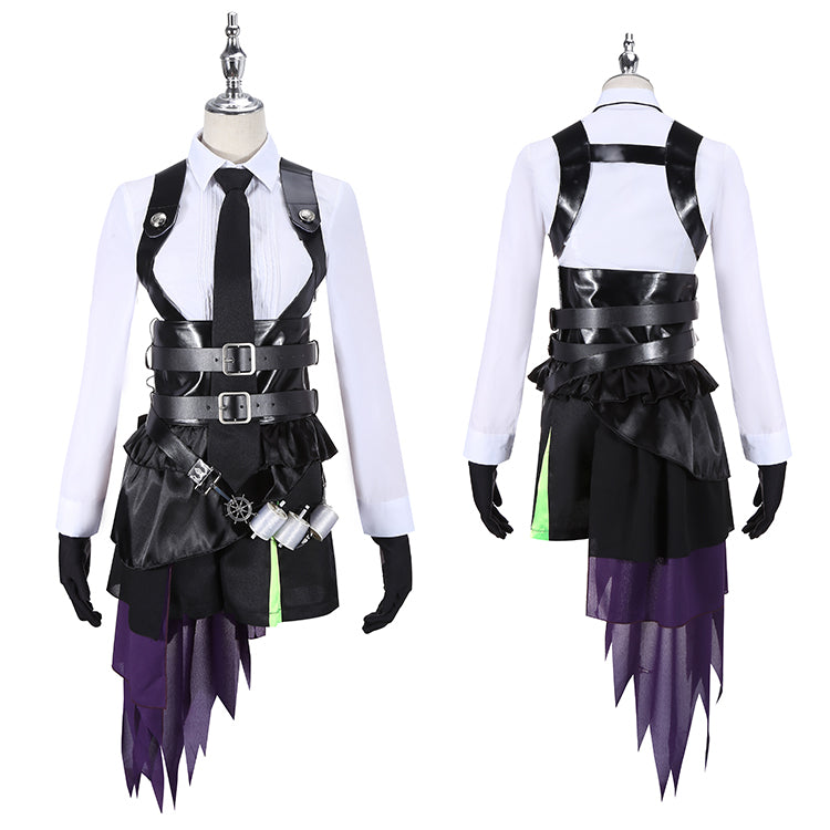 Twisted-Wonderland Lilia Vanrouge Cosplay Costume Black Long Collar Shirt