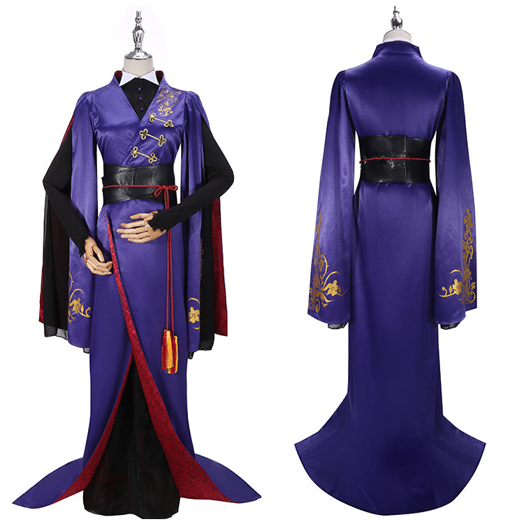 Twisted-Wonderland Vil Schoenheit Cosplay Costume Purple Retro Robe Coat