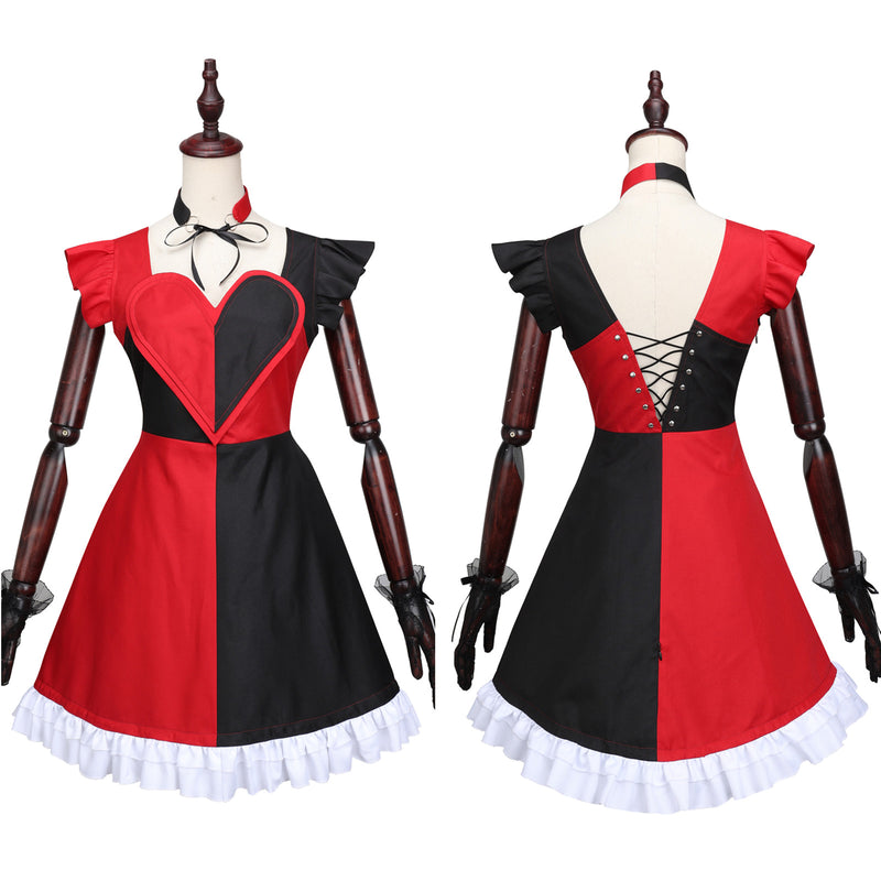 Final Fantasy FF14 Lalafell Feifei Cosplay Costume Valentione Rose Dress Lace Gloves