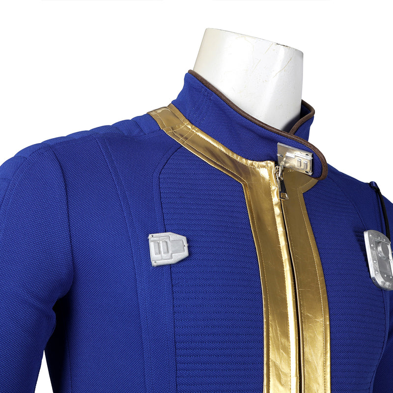 Fallout 4 No. 75 Sheltersuit Cosplay Costume Men Blue Team Uniform Jumpsuit