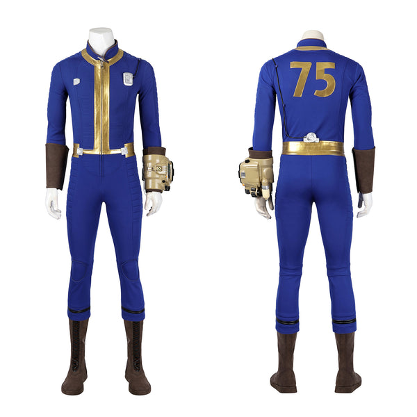 Fallout 4 No. 75 Sheltersuit Cosplay Costume Men Blue Team Uniform Jumpsuit