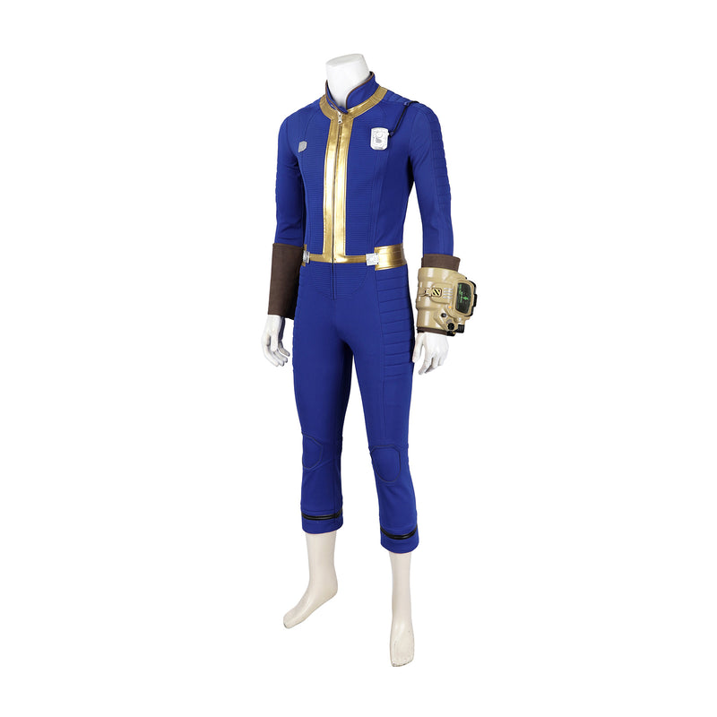 Fallout 4 No. 75 Sheltersuit Cosplay Costume Men Blue Team Uniform Jumpsuit