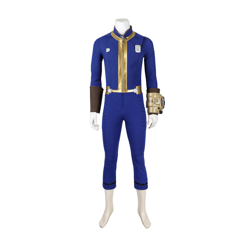 Fallout 4 No. 75 Sheltersuit Cosplay Costume Men Blue Team Uniform Jumpsuit