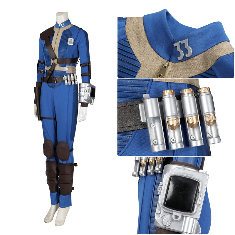 Fallout Season 1 Lucy Cosplay Costume Women Blue Jumpsuit Team Uniform