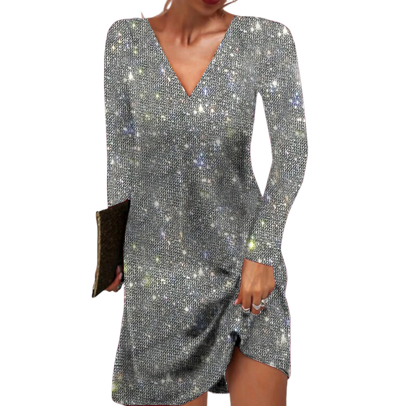 Fashion Elegant Backless Sexy Club Party Women Sequin Sparkly Dress