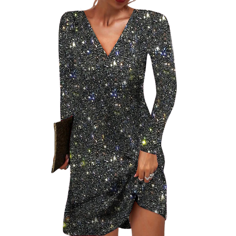 Fashion Elegant Backless Sexy Club Party Women Sequin Sparkly Dress