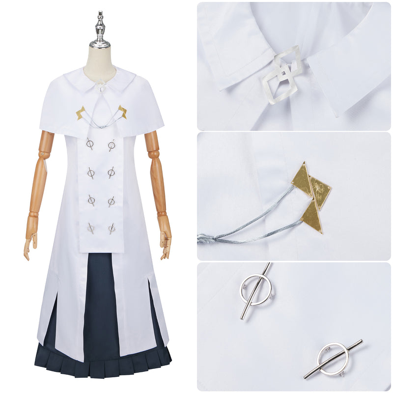 AwwwCos  Game Fate Grand Order FGO Yu Mei-ren Cosplay Costume White Dress Suit Shirt Skirt Halloween Carnival Party Outfit for Women Girls