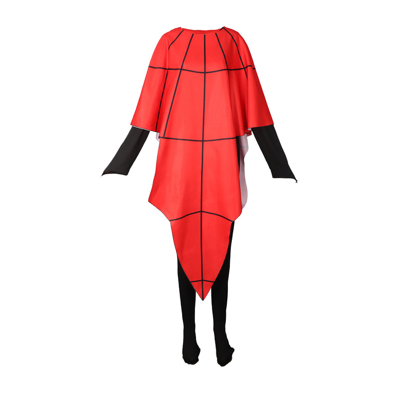 Film Beetle Juice Lydia Cosplay Costume Red Cloak Black Jumpsuit