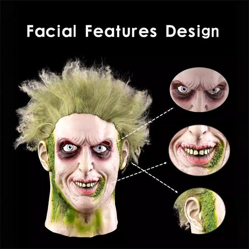 Film BeetleJuice Michael Keaton Cosplay Mask Adult Horror Facepiece