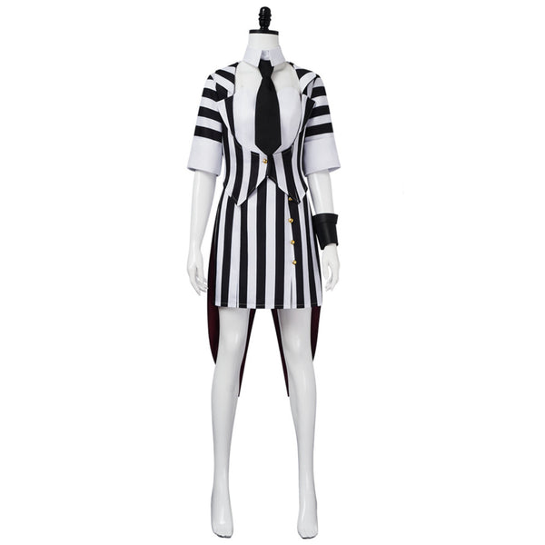 Film Beetle Juice Women Cosplay Costume Tailcoat Dress