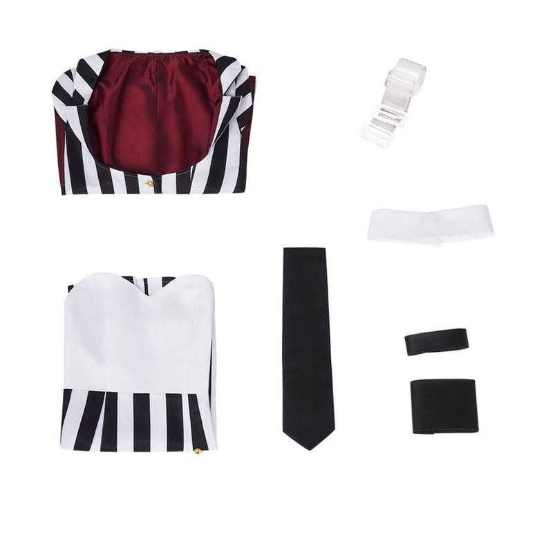 Film Beetle Juice Women Cosplay Costume Tailcoat Dress