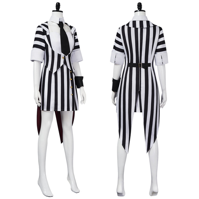 Film Beetle Juice Women Cosplay Costume Tailcoat Dress