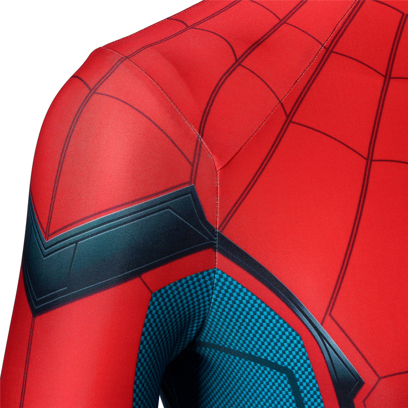 Film Far From Home Spider-Man Peter·Parker Men Red Plaid Blue Jumpsuit