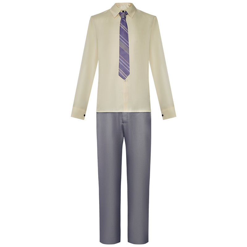 Film Joker Arthur Fleck Cosplay Costume Men Grey Jacket Pants Tie