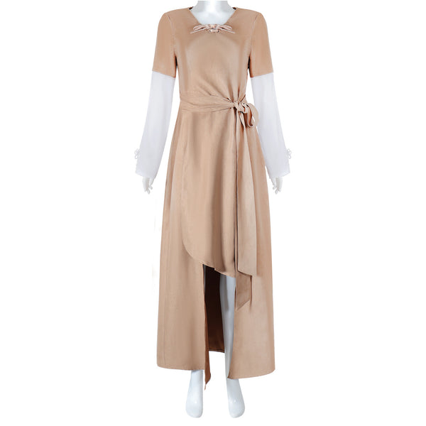 Film Star Wars:Return of the Jedi Leia Organa Solo Cosplay Khaki Dress