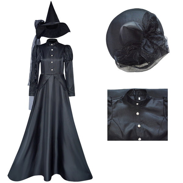 Film Wicked Elphaba Cosplay Costume Party Glossy Dress Hat